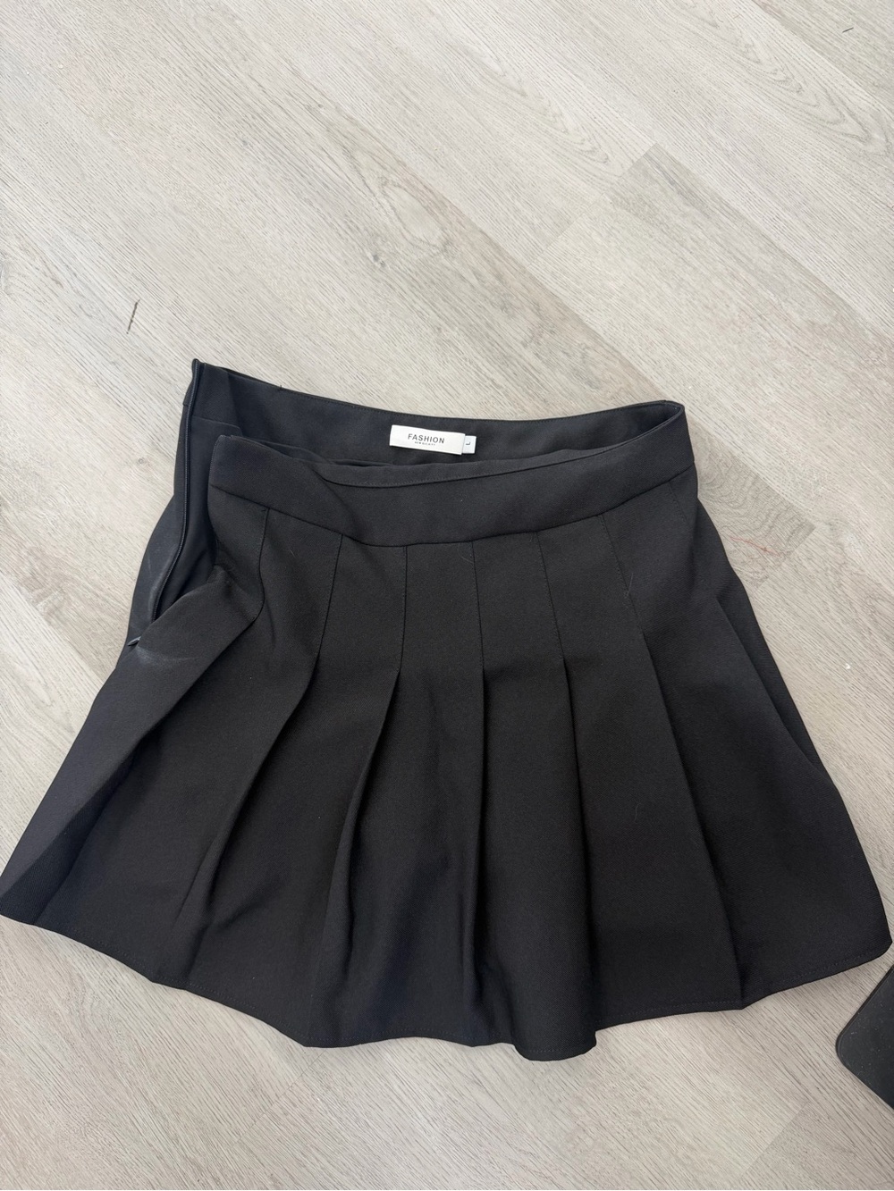 Black Pleated Mini Skirt